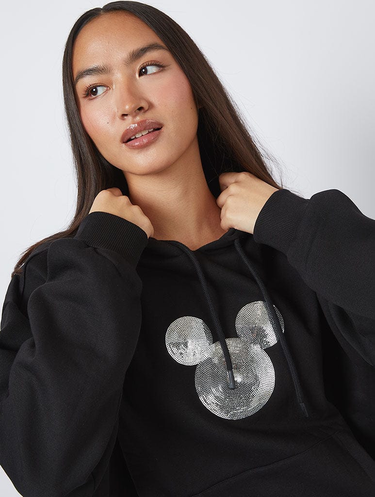 Disney Icon Hoodie in Black Hoodies & Sweatshirts Skinnydip London