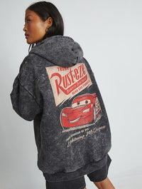 Disney Lightning McQueen Rust-Eze Hoodie In Acid Wash Hoodies & Sweatshirts Skinnydip London