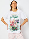 Disney Little Mermaid Poster T-Shirt in White Tops & T-Shirts Skinnydip London