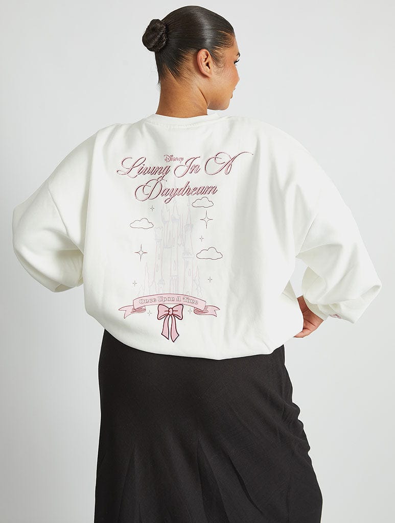 Disney Living In A Daydream Sweatshirt in Ecru Hoodies & Sweatshirts Skinnydip London