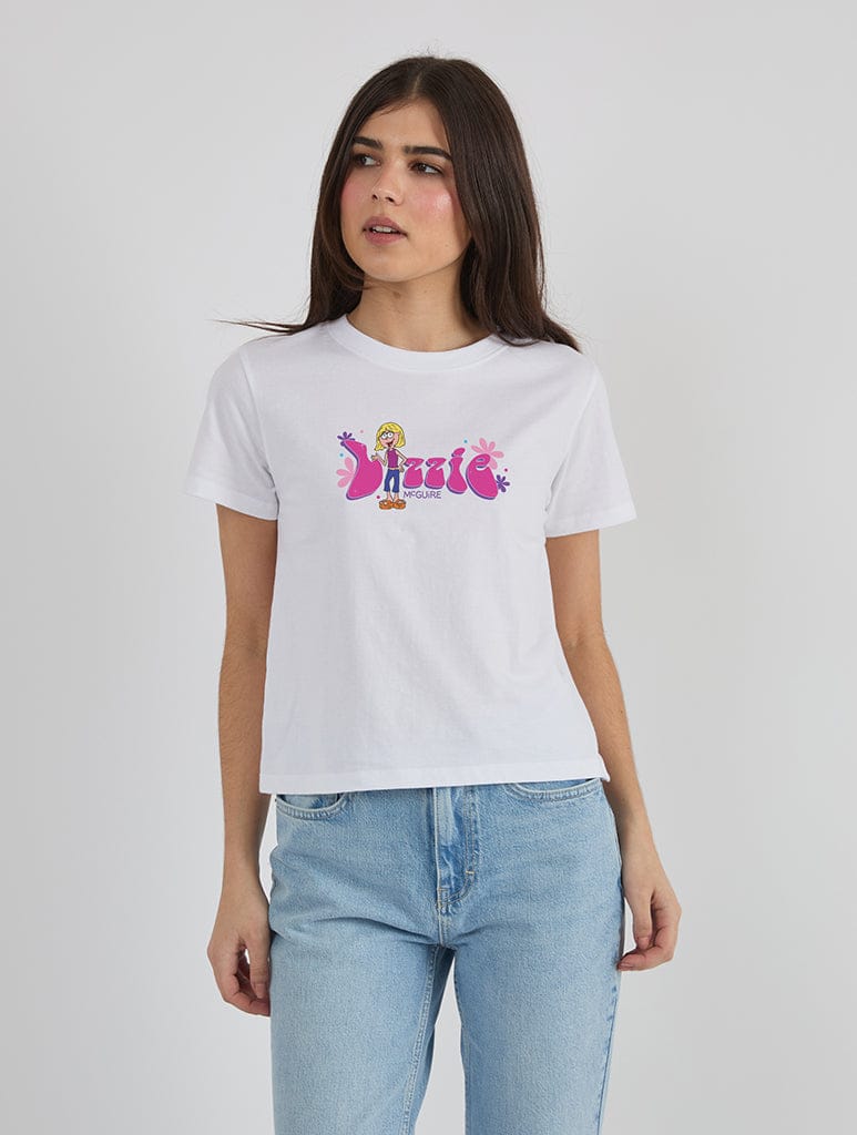 Disney Lizzie McGuire Baby T-Shirt In White Tops & T-Shirts Skinnydip London