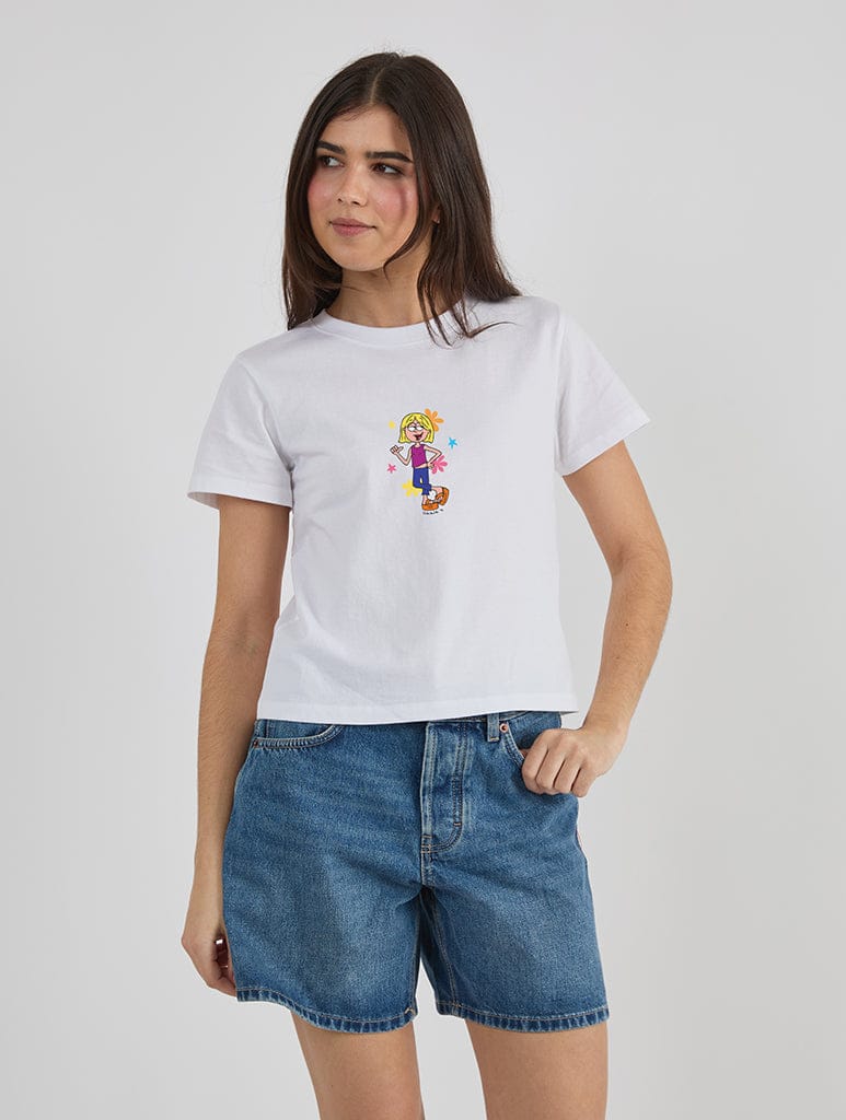 Disney Lizzie McGuire Character Baby T-Shirt In White Tops & T-Shirts Skinnydip London