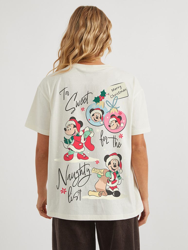 Disney Mickey And Minnie Too Sweet T-Shirt in White Tops & T-Shirts Skinnydip London