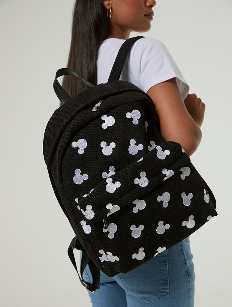 Disney Mickey Gingham Black Cord Backpack Backpacks Skinnydip London