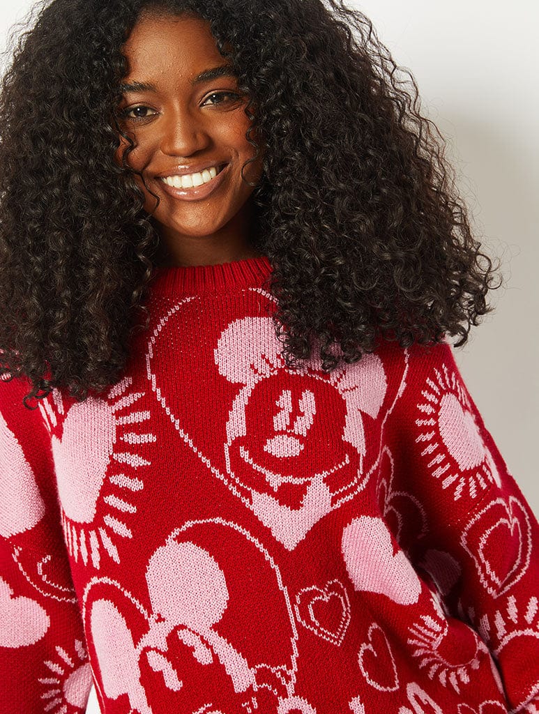 Disney Mickey & Minnie Love Oversized Knitted Jumper Jumpers & Cardigans Skinnydip London