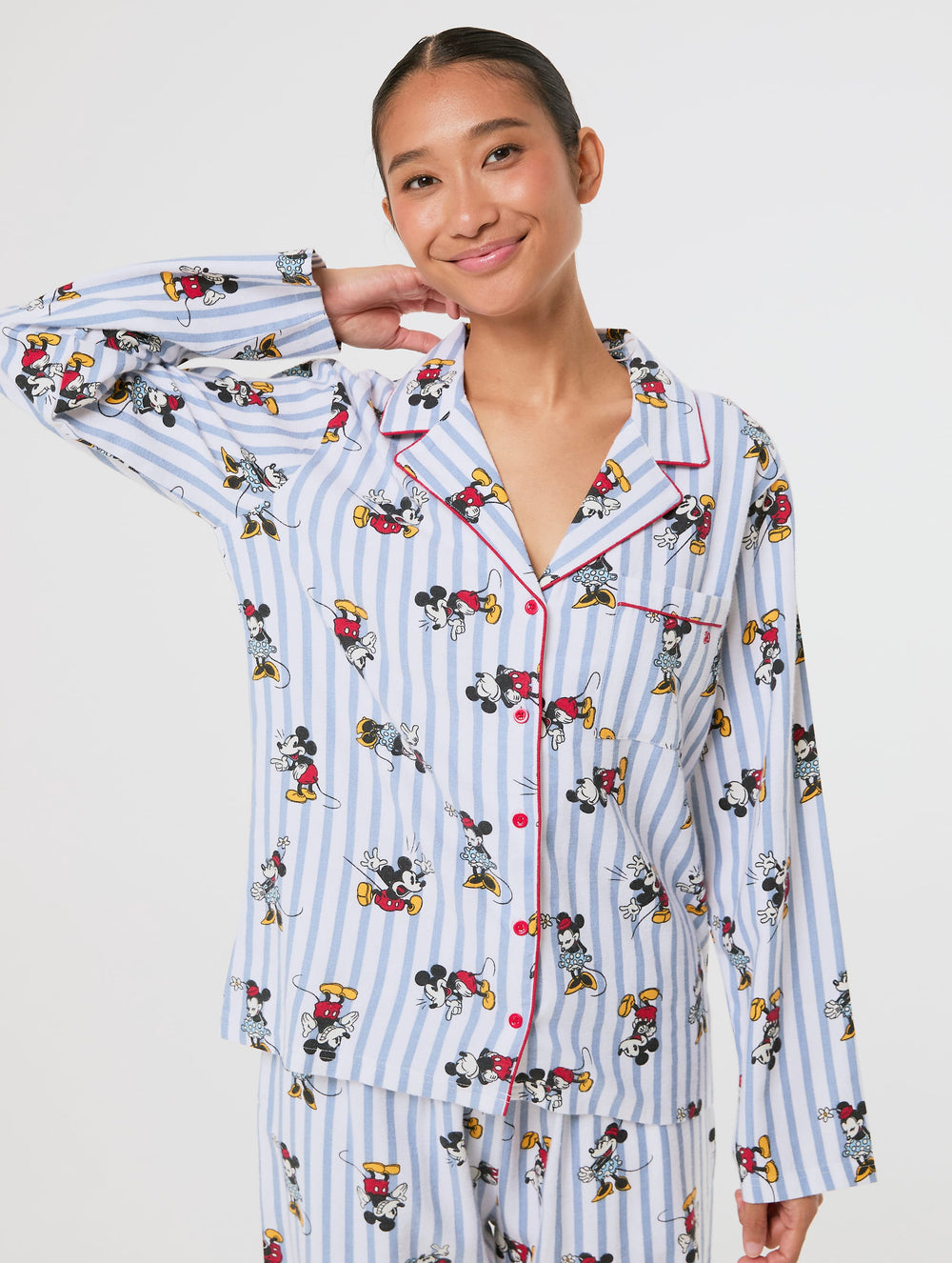 Disney Mickey & Minnie Stripe Pyjama Set with Scrunchie Lingerie & Nightwear Skinnydip London