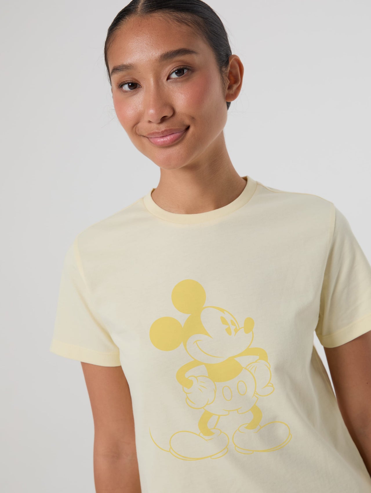 Disney Mickey Mouse Baby T-Shirt In Butter Yellow Tops & T-Shirts Skinnydip London