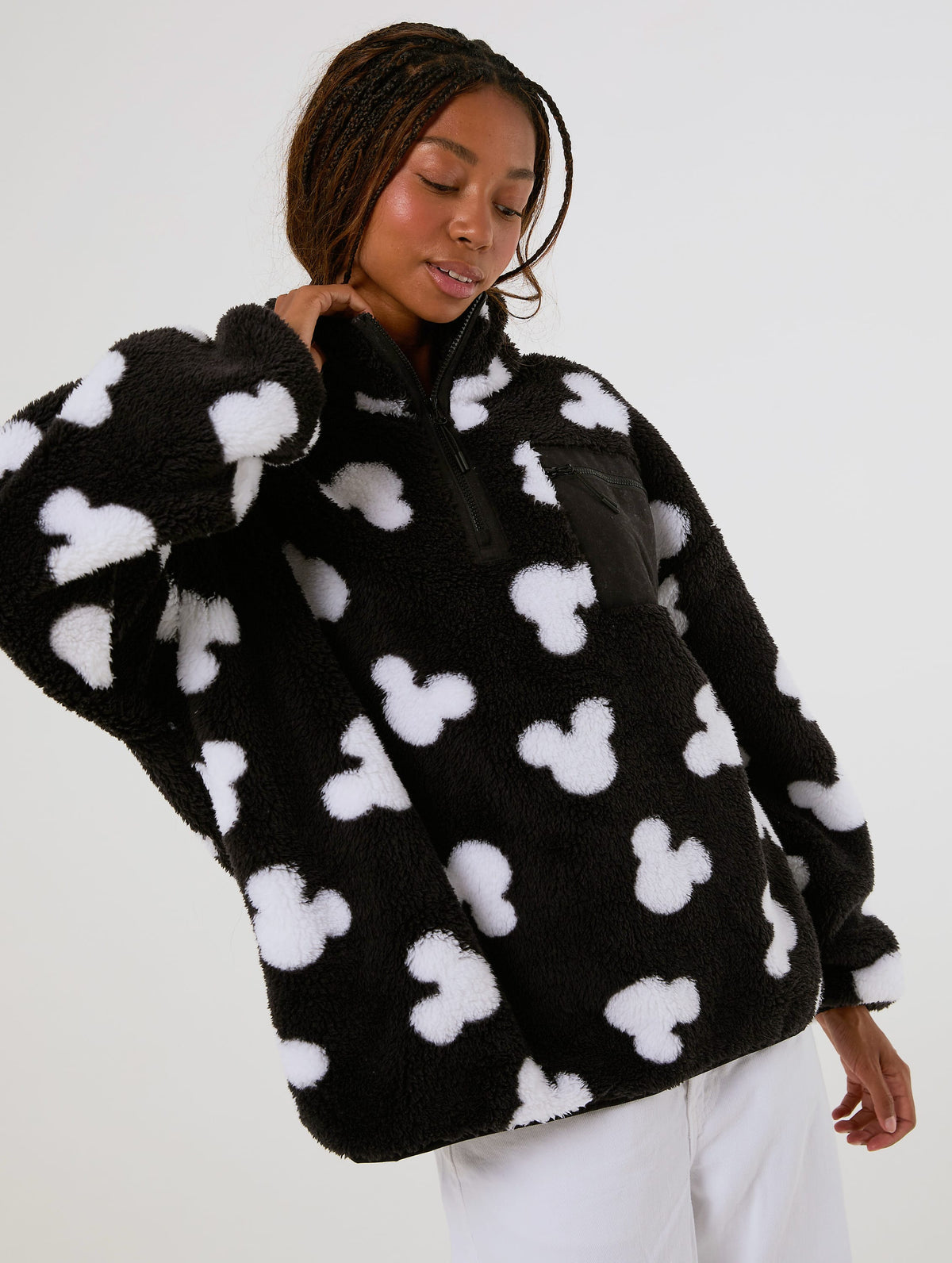 Disney Mickey Mouse Black Fleece Jacket Clothing : Jacket : Outerwear Skinnydip London