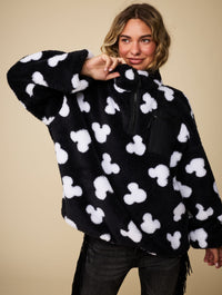 Disney Mickey Mouse Black Fleece Jacket Clothing : Jacket : Outerwear Skinnydip London