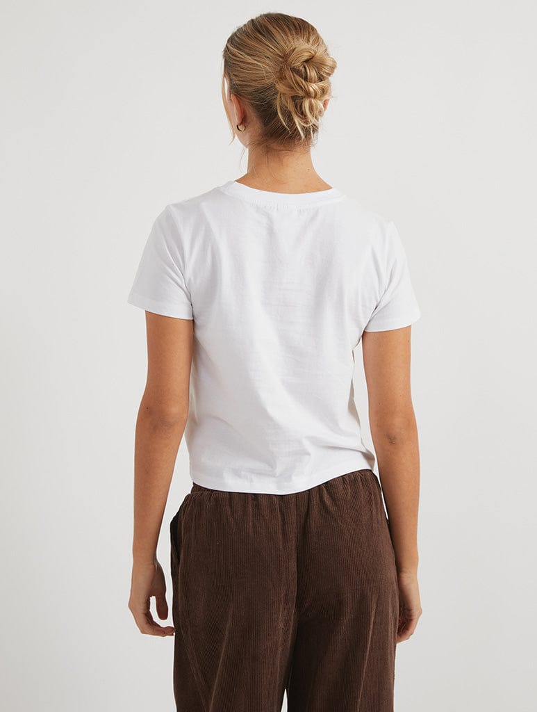 Disney Mickey Mouse Cupid Baby Tee In White Tops & T-Shirts Skinnydip London