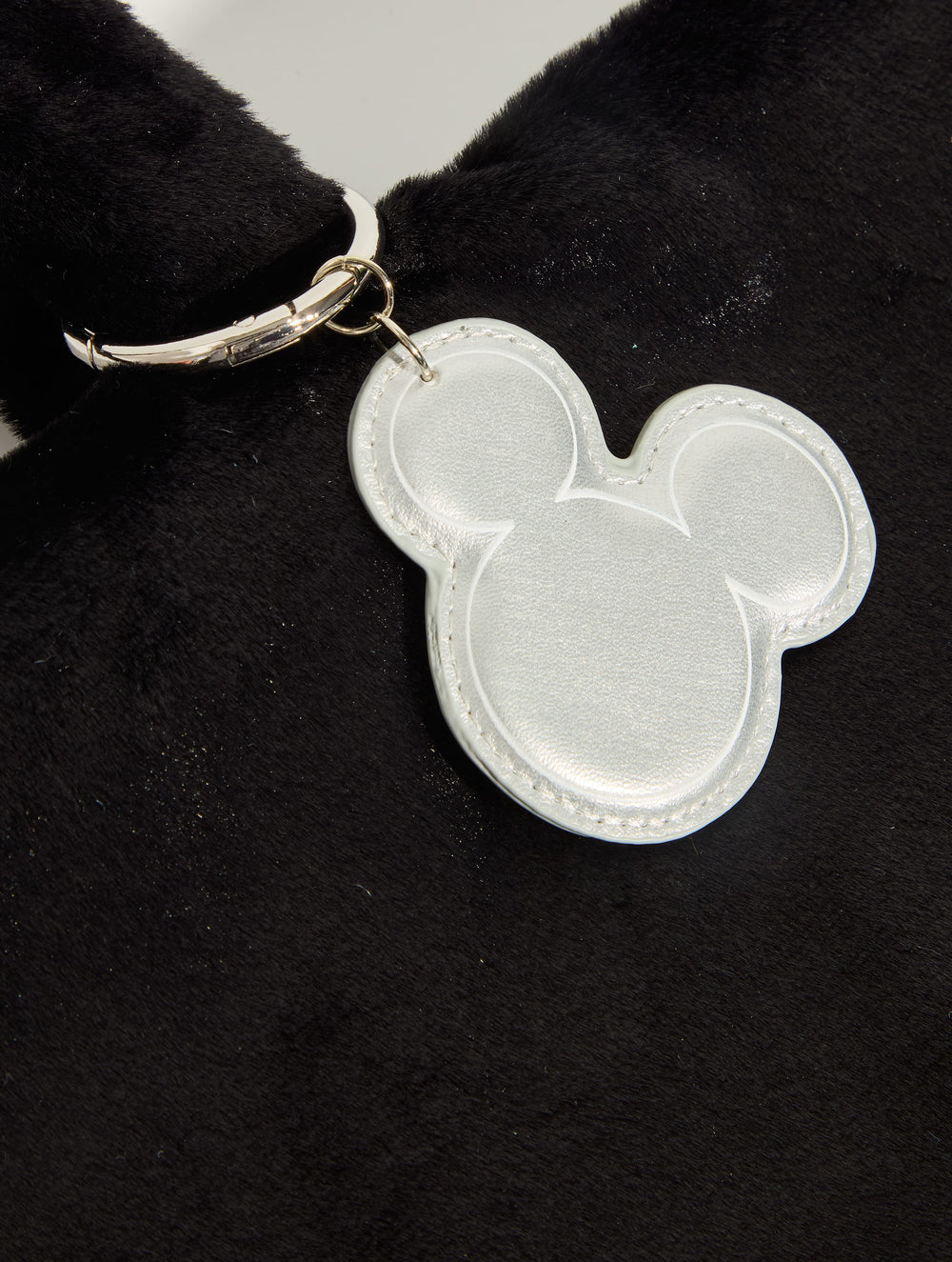 Disney Mickey Mouse Fluffy Tote Bag with Chrome Charm Printed Tote Bags Skinnydip London