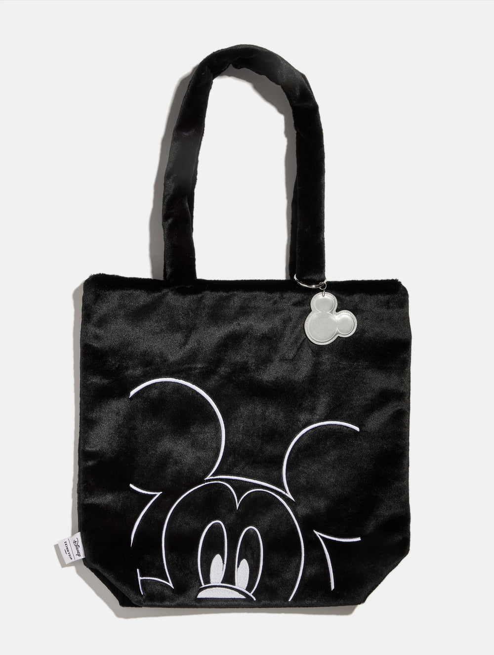 Disney Mickey Mouse Fluffy Tote Bag with Chrome Charm Printed Tote Bags Skinnydip London