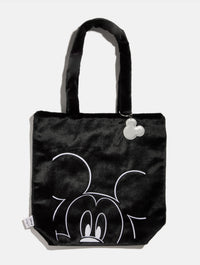 Disney Mickey Mouse Fluffy Tote Bag with Chrome Charm Printed Tote Bags Skinnydip London