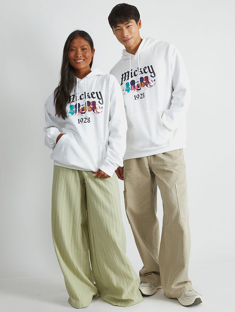 Disney Mickey Mouse Gothic Hoodie In White Hoodies & Sweatshirts Skinnydip London