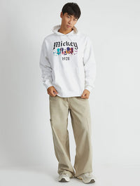 Disney Mickey Mouse Gothic Hoodie In White Hoodies & Sweatshirts Skinnydip London