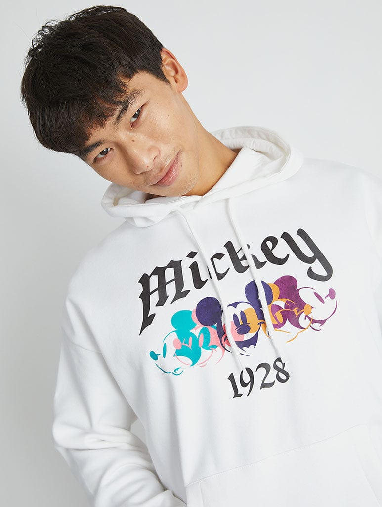Disney Mickey Mouse Gothic Hoodie In White Hoodies & Sweatshirts Skinnydip London