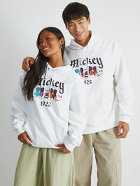 Disney Mickey Mouse Gothic Hoodie In White Hoodies & Sweatshirts Skinnydip London
