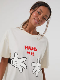Disney Mickey Mouse Hug Me! T-Shirt In White Tops & T-Shirts Skinnydip London