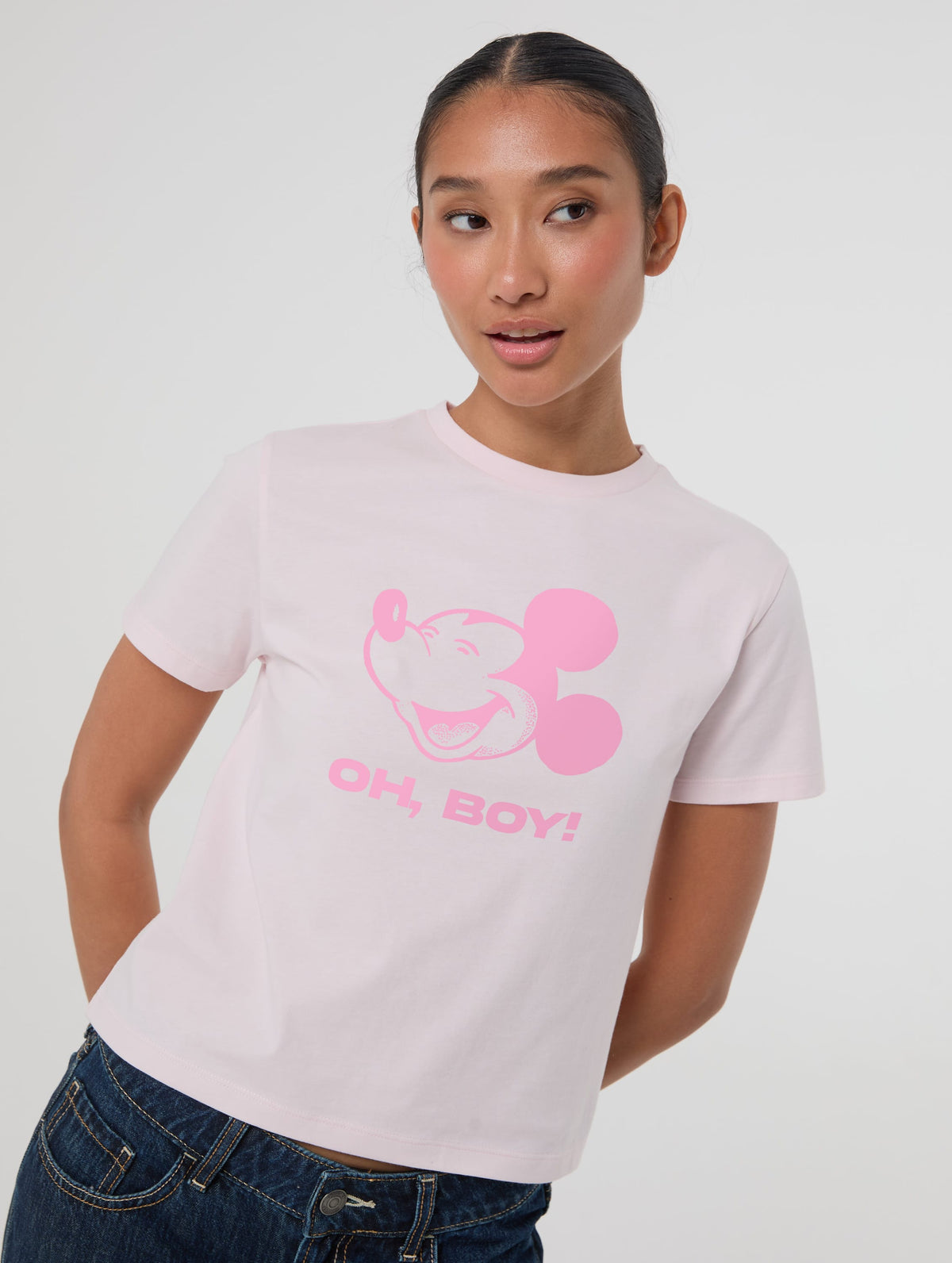 Disney Mickey Mouse Oh Boy! Pink Baby T-Shirt In Pink Tops & T-Shirts Skinnydip London