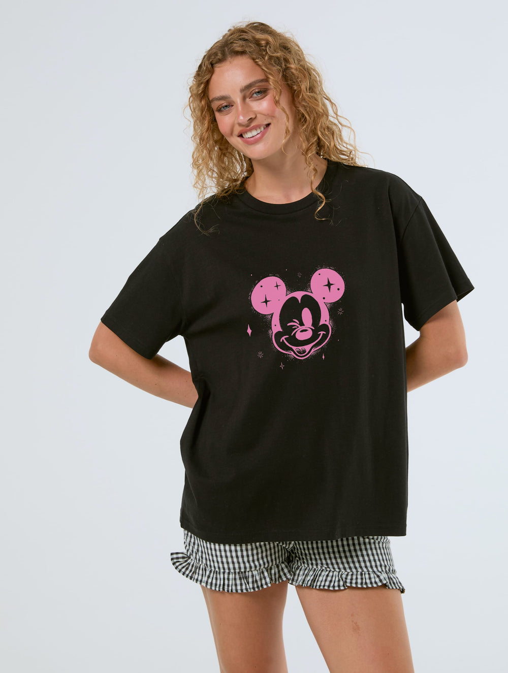 Disney Mickey Mouse Original Spray Paint T-Shirt In Black Tops & T-Shirts Skinnydip London