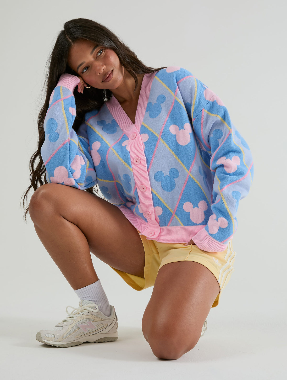 Disney Mickey Mouse Repeat Knitted Cardigan Jumpers & Cardigans Skinnydip London