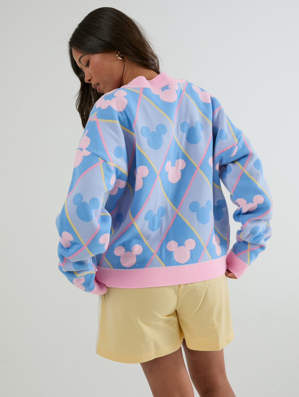 Disney Mickey Mouse Repeat Knitted Cardigan Jumpers & Cardigans Skinnydip London
