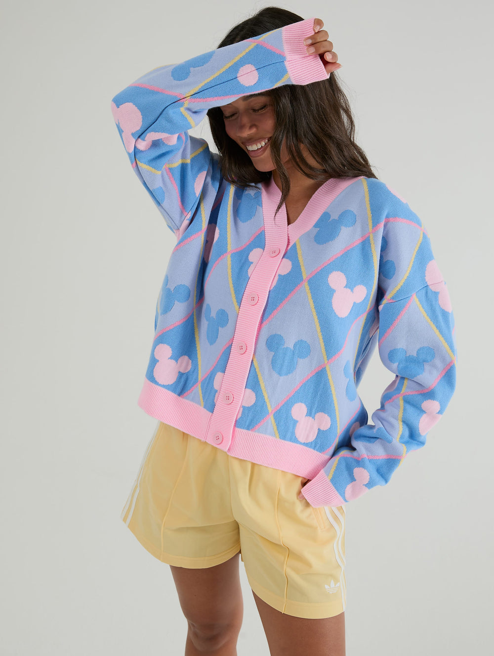 Disney Mickey Mouse Repeat Knitted Cardigan Jumpers & Cardigans Skinnydip London