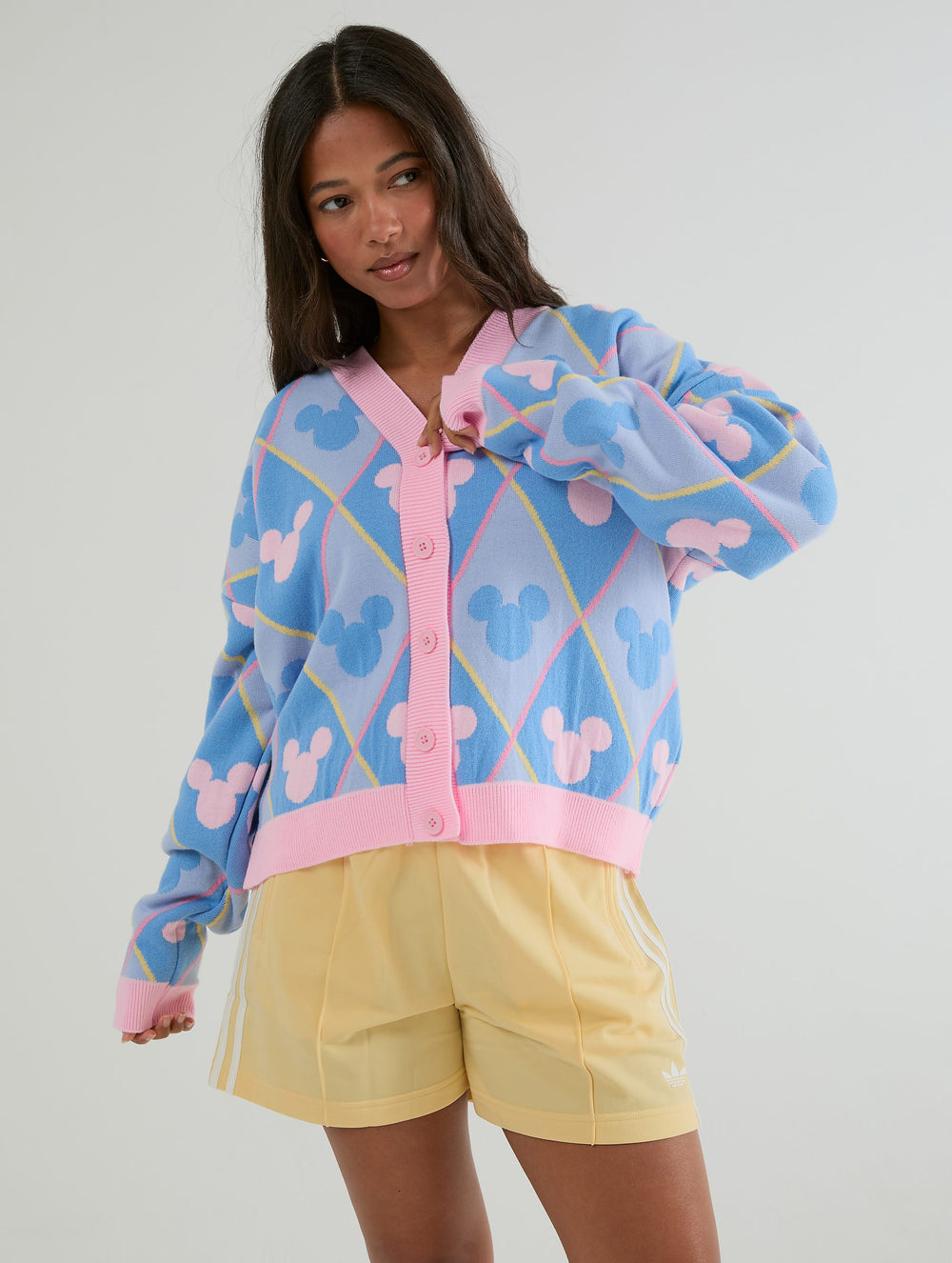 Disney Mickey Mouse Repeat Knitted Cardigan Jumpers & Cardigans Skinnydip London