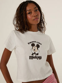 Disney Mickey Mouse Sweet Like Mickey Baby T-Shirt In White Tops & T-Shirts Skinnydip London