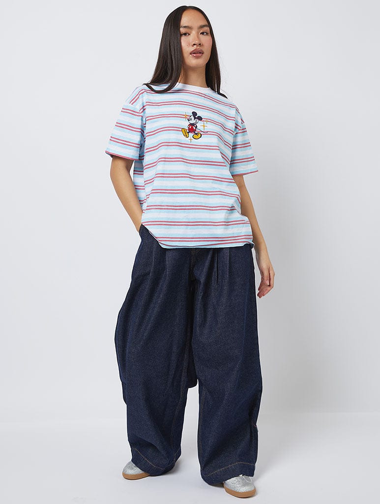 Disney Mickey Striped T-Shirt Tops & T-Shirts Skinnydip London