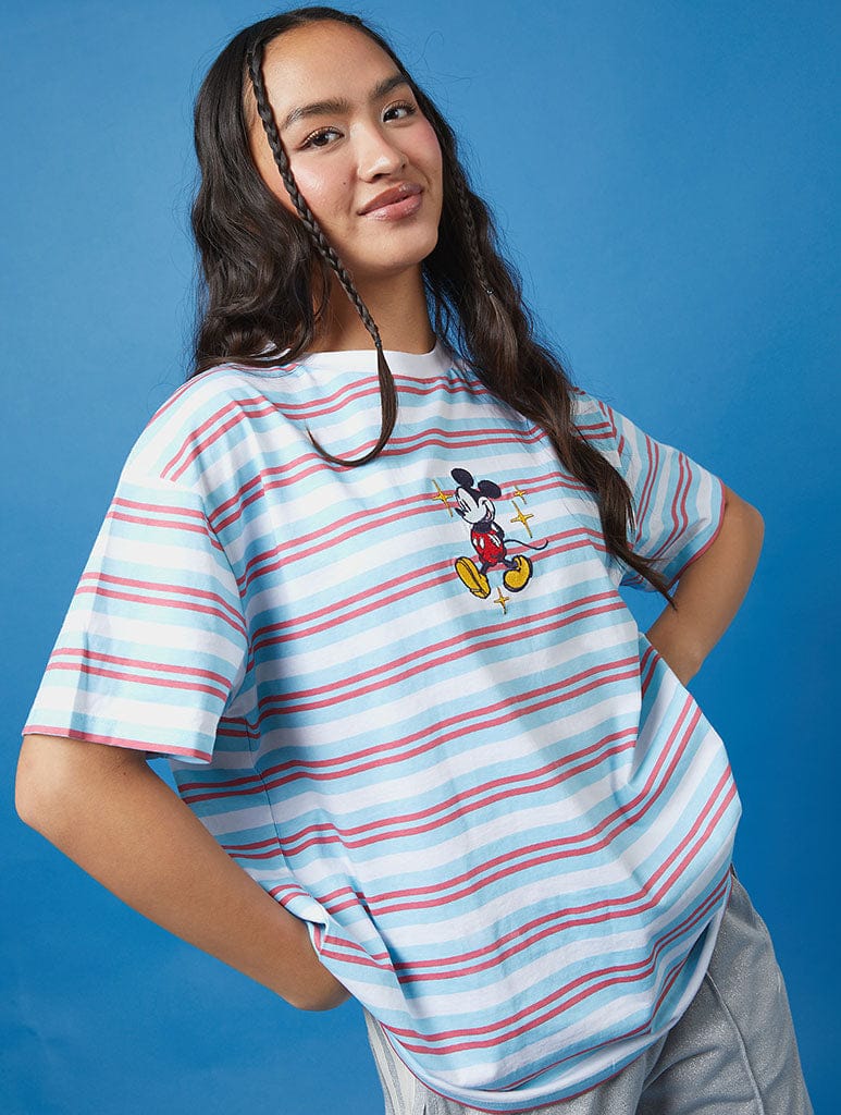 Disney Mickey Striped T-Shirt Tops & T-Shirts Skinnydip London