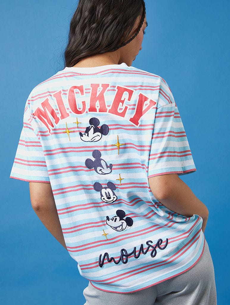 Disney Mickey Striped T-Shirt Tops & T-Shirts Skinnydip London
