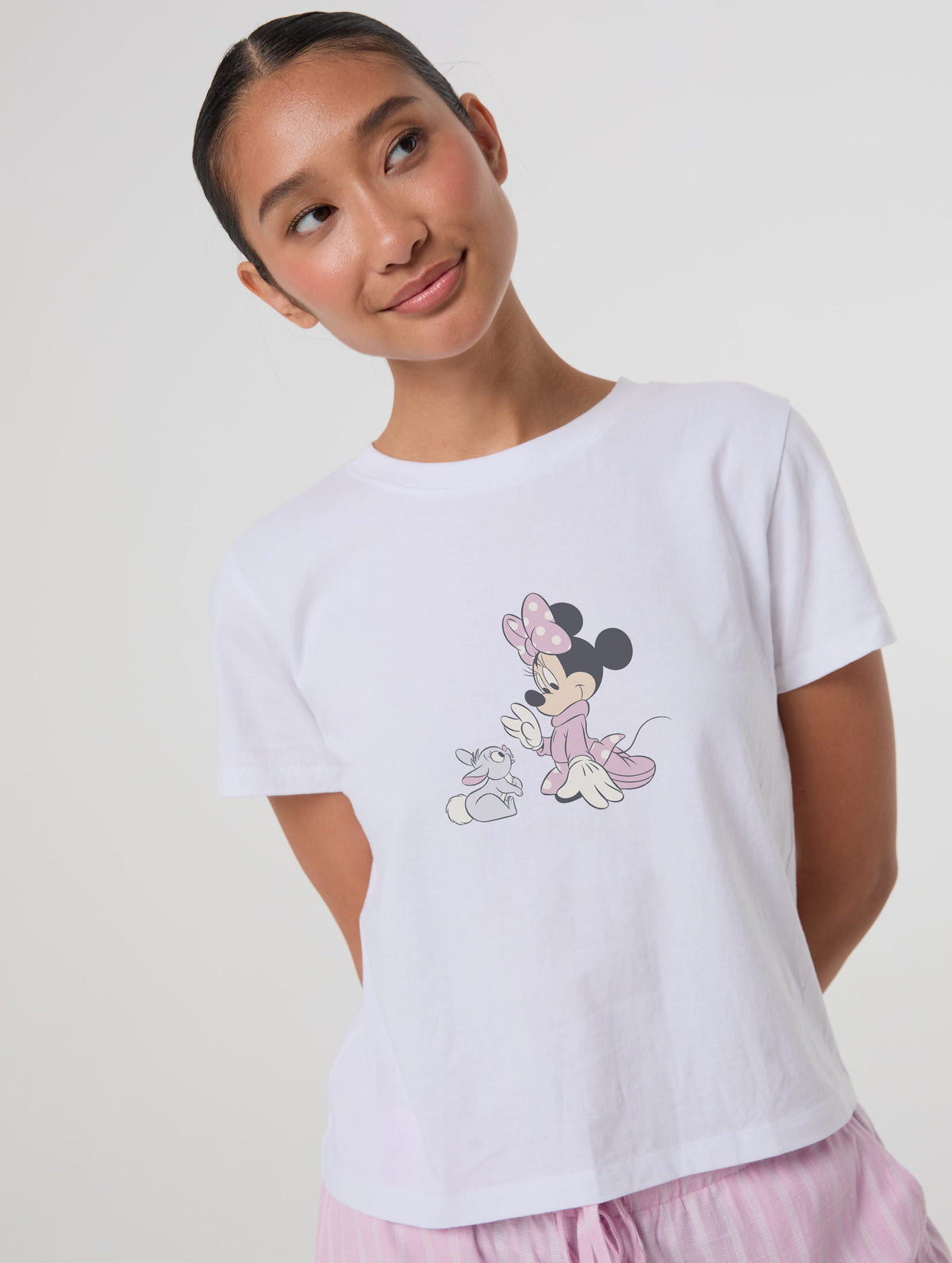Disney Minnie Mouse And Bunny Baby T-Shirt In White Tops & T-Shirts Skinnydip London