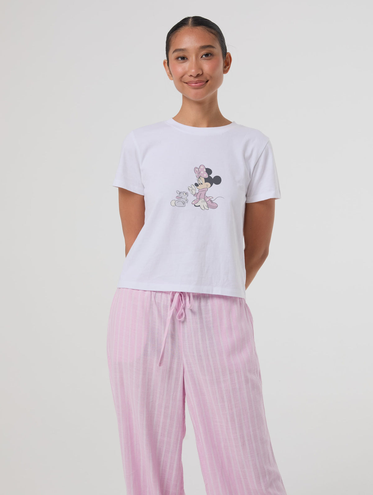 Disney Minnie Mouse And Bunny Baby T-Shirt In White Tops & T-Shirts Skinnydip London