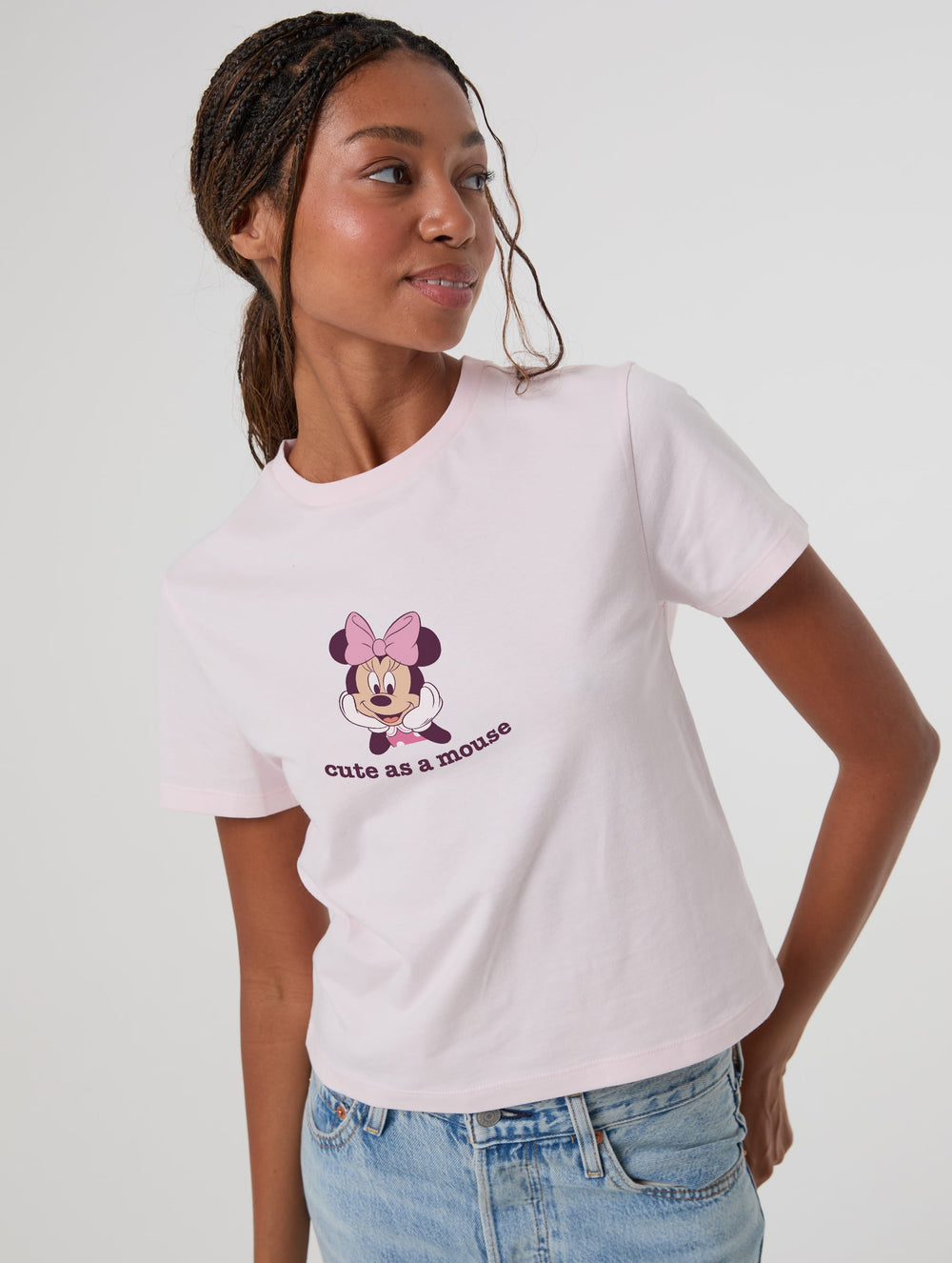 Disney Minnie Mouse Cute As A Mouse Baby T-Shirt In Pink Tops & T-Shirts Skinnydip London