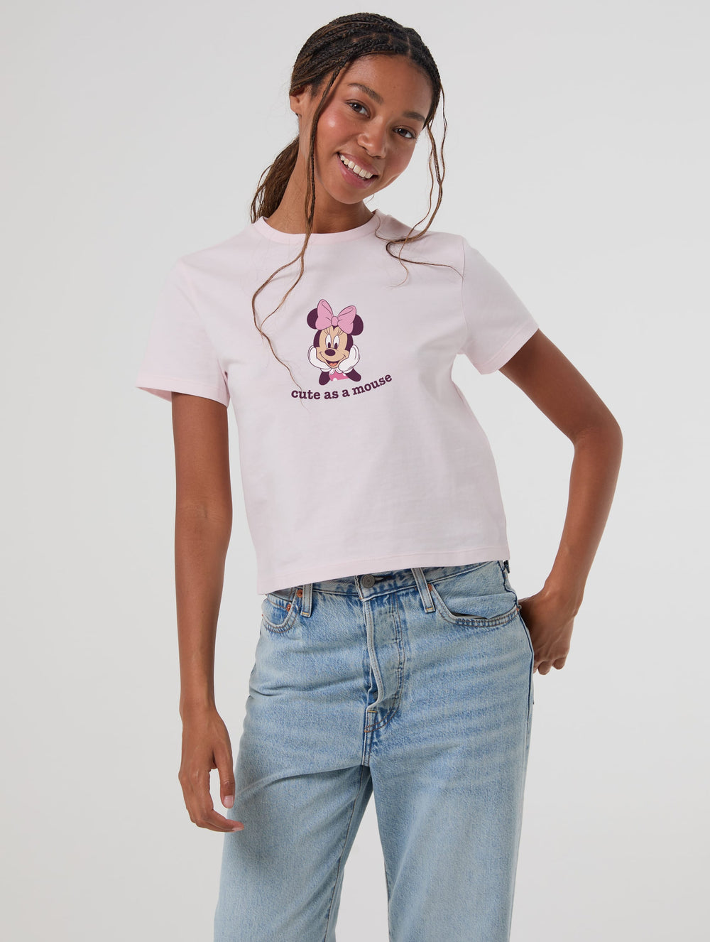 Disney Minnie Mouse Cute As A Mouse Baby T-Shirt In Pink Tops & T-Shirts Skinnydip London