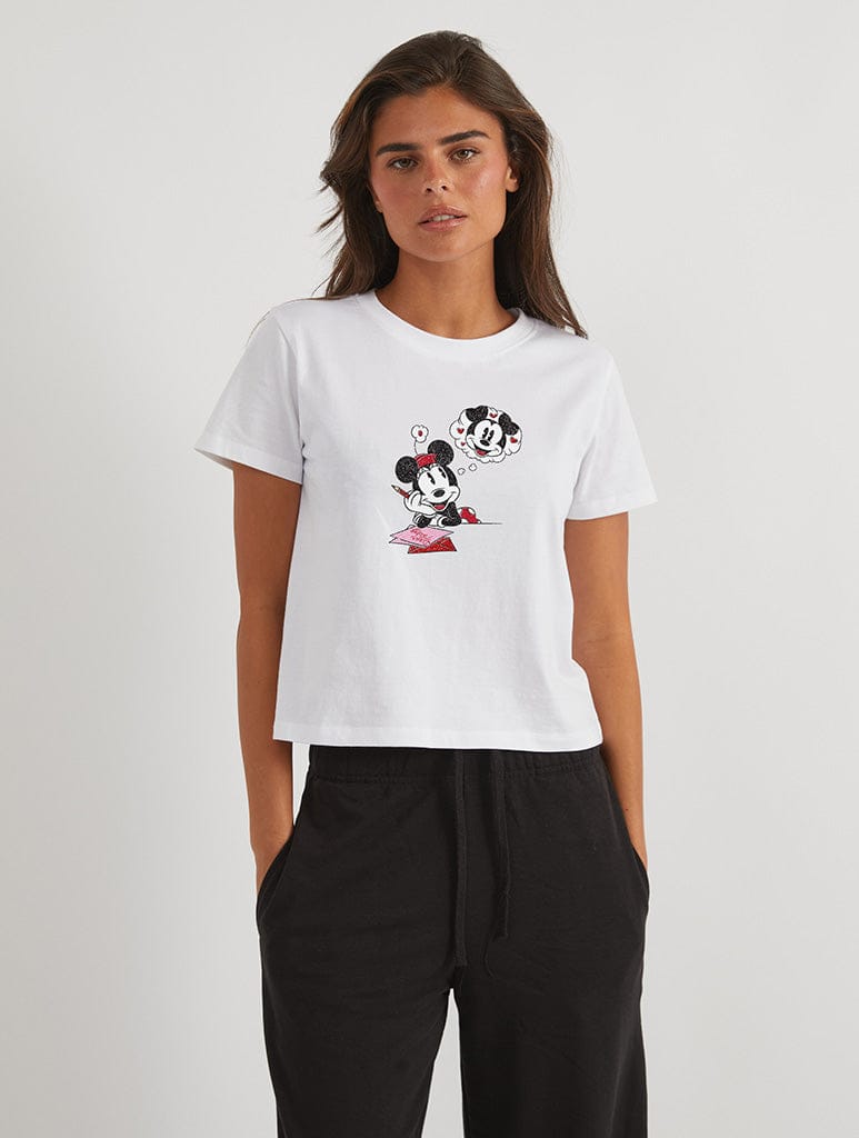 Disney Minnie Mouse Daydream Valentine Baby T-Shirt In White Tops & T-Shirts Skinnydip London