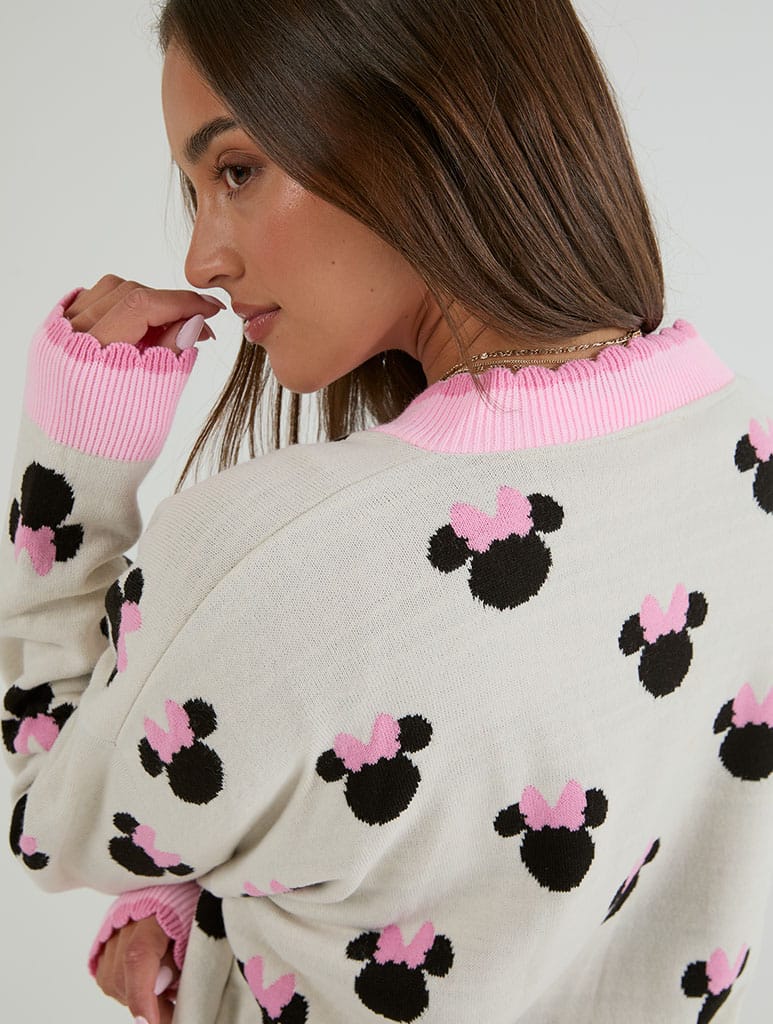 Disney Minnie Mouse Ecru Knitted Cardigan Jumpers & Cardigans Skinnydip London