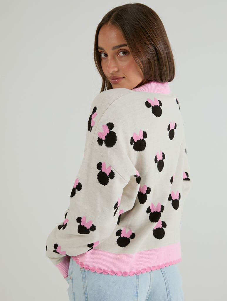 Disney Minnie Mouse Ecru Knitted Cardigan Jumpers & Cardigans Skinnydip London