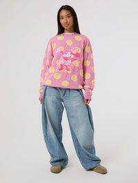 Disney Minnie Mouse Pink Polka Dot Knitted Jumper Jumpers & Cardigans Skinnydip London