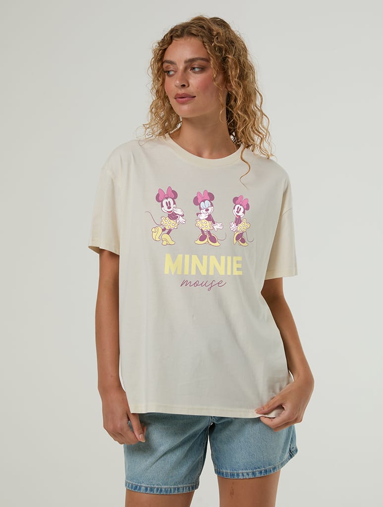 Disney Minnie Mouse Pose T-Shirt In White Tops & T-Shirts Skinnydip London