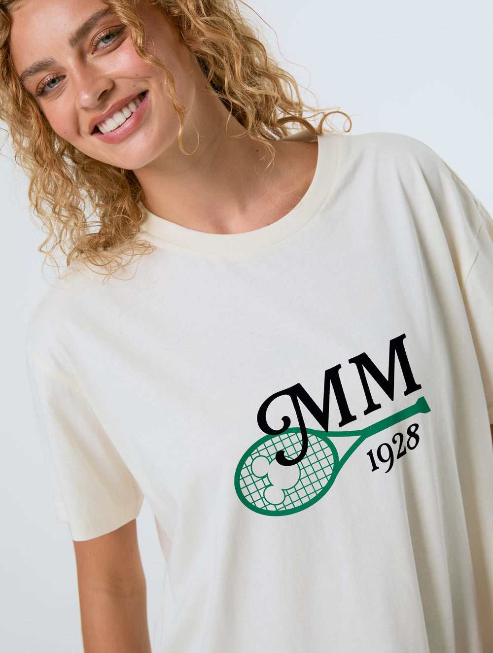 Disney Minnie Mouse Queen of Swing Tennis T-Shirt In White Tops & T-Shirts Skinnydip London
