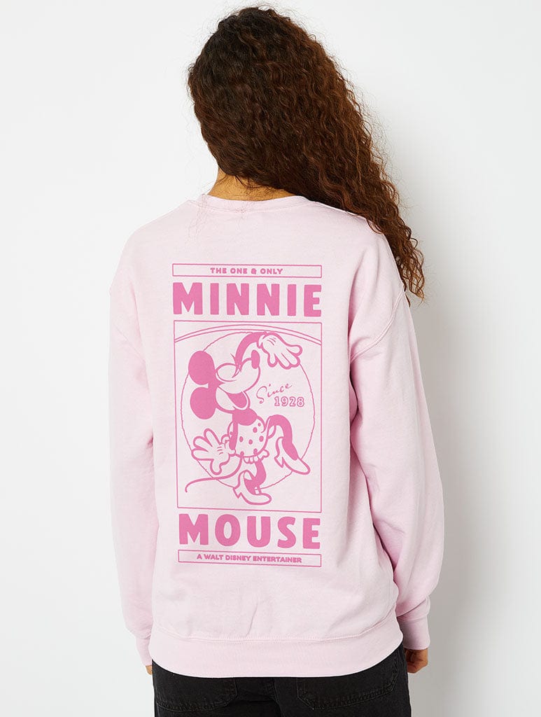 Disney Minnie Mouse Vintage Sweatshirt in Pink Hoodies & Sweatshirts Skinnydip London