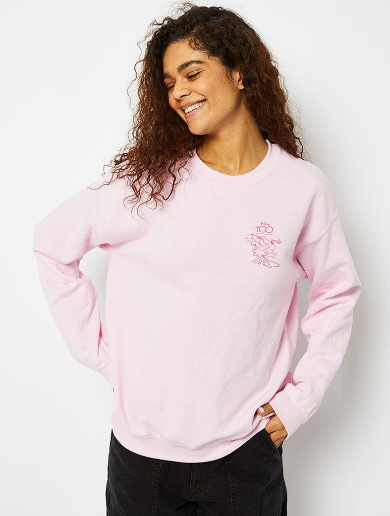 Disney Minnie Mouse Vintage Sweatshirt in Pink Hoodies & Sweatshirts Skinnydip London