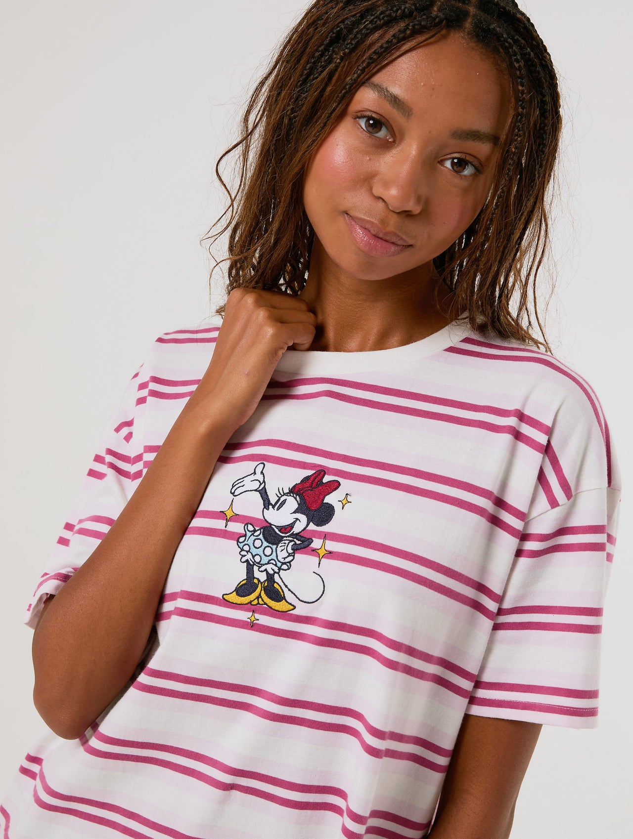 Disney Minnie Pink Stripe T-Shirt Tops & T-Shirts Skinnydip London