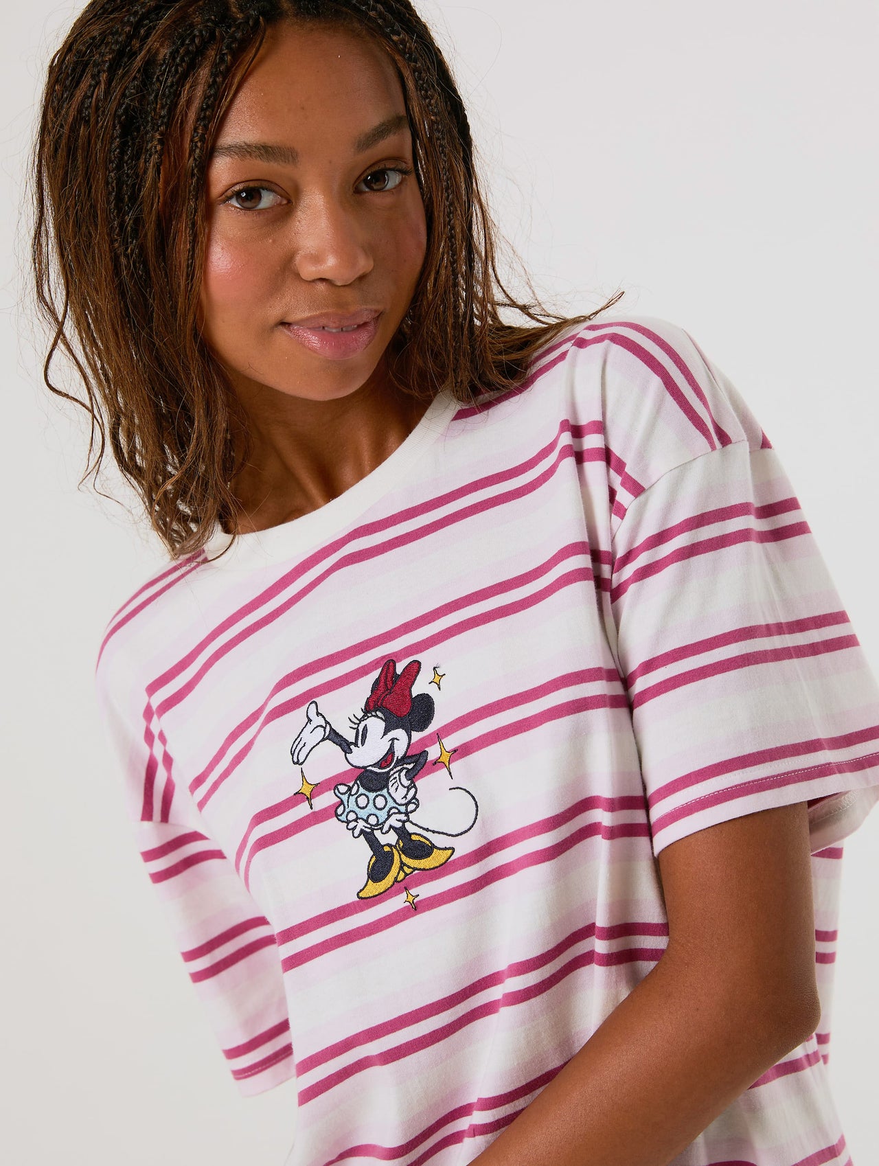 Disney Minnie Pink Stripe T-Shirt Tops & T-Shirts Skinnydip London