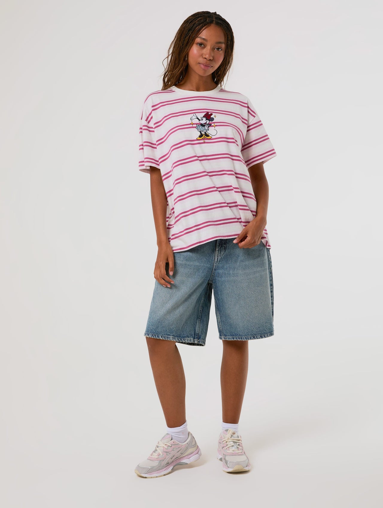 Disney Minnie Pink Stripe T-Shirt Tops & T-Shirts Skinnydip London