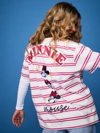 Disney Minnie Pink Stripe T-Shirt Tops & T-Shirts Skinnydip London