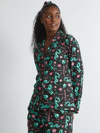Disney Mushu Pyjama Set in Black Lingerie & Nightwear Skinnydip London
