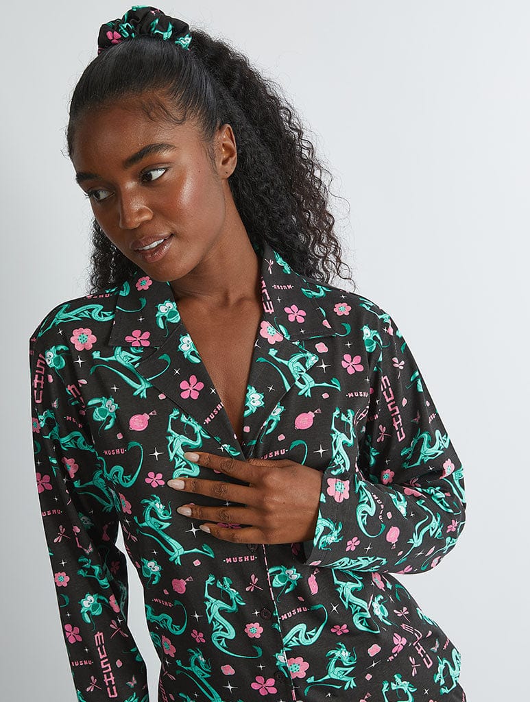 Disney Mushu Pyjama Set in Black Lingerie & Nightwear Skinnydip London